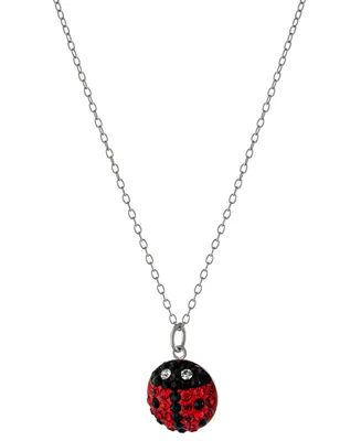 Giani Bernini Crystal Ladybug 18" Pendant Necklace in Sterling Silver, Created for Macy's
