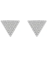 Wrapped Diamond Triangle Stud Earrings (1/4 ct. tw) in 14k White Gold, Created for Macy's