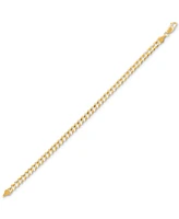 Men's Concave Curb Link Chain Bracelet in 14k Gold-Plated Sterling Silver