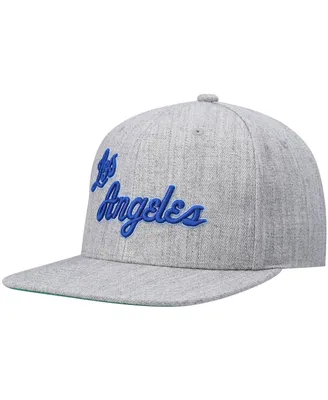 Men's Mitchell & Ness Heathered Gray Los Angeles Lakers Hardwood Classics Team 2.0 Snapback Hat