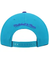 Men's Mitchell & Ness Teal and Purple Charlotte Hornets Hardwood Classics Team Two-Tone 2.0 Snapback Hat