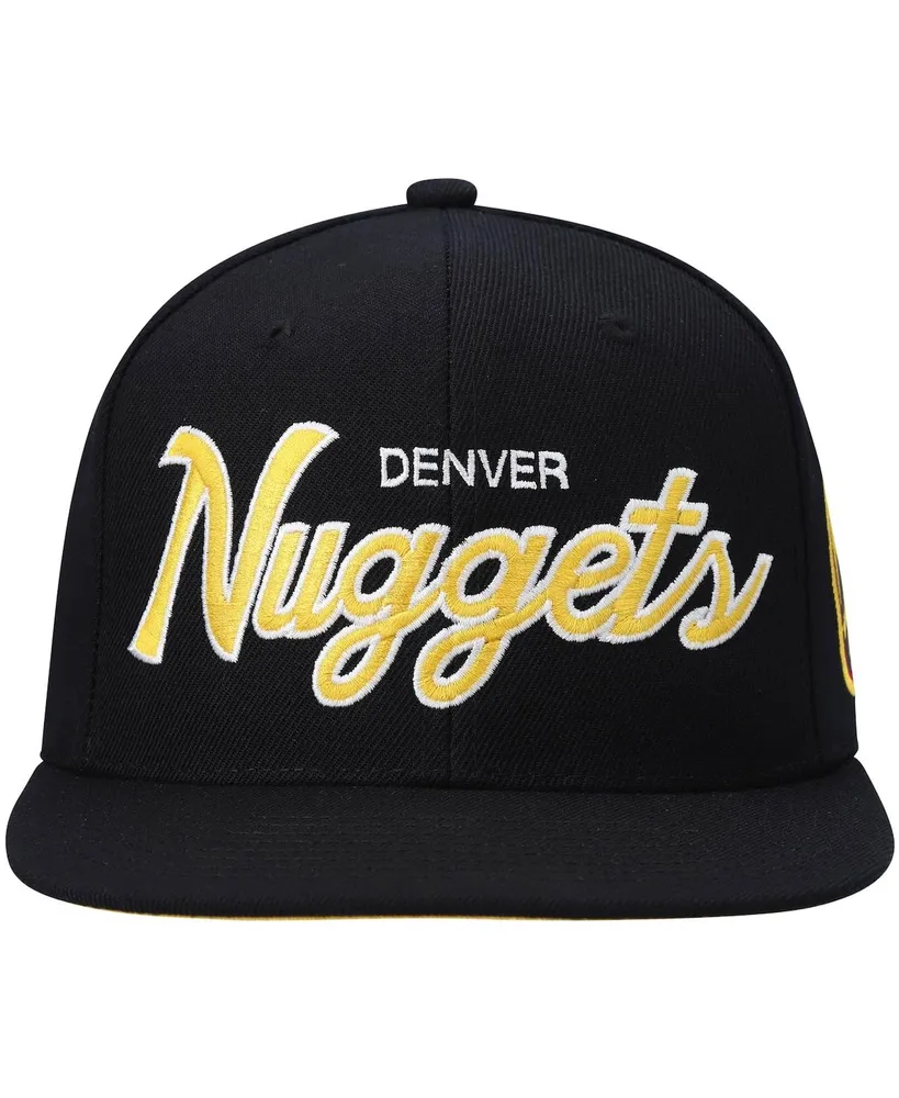 Men's Mitchell & Ness Black Denver Nuggets Hardwood Classics Script 2.0 Snapback Hat