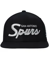 Men's Mitchell & Ness Black San Antonio Spurs Hardwood Classics Script 2.0 Snapback Hat