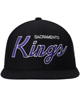Men's Mitchell & Ness Black Sacramento Kings Hardwood Classics Script 2.0 Snapback Hat