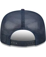 Men's New Era Navy Utah Jazz Logo A-Frame 9Fifty Trucker Snapback Hat
