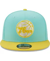 Men's New Era Turquoise, Yellow Philadelphia 76Ers Color Pack 9Fifty Snapback Hat