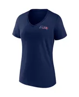 Women's Fanatics College Navy Seattle Seahawks Team Mother's Day V-Neck T-shirt