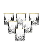 Siena Collection 4 Piece Shot Glass with Gold Trim Set - Gold