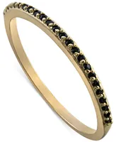 Giani Bernini Black Spinel Narrow Band in 18k Gold-Plated Sterling Silver, Created for Macy's