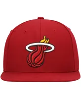 Men's Mitchell & Ness Red Miami Heat Ground 2.0 Snapback Hat