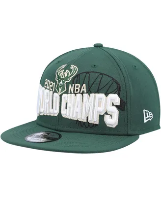 Boys and Big Girls New Era Hunter Green Milwaukee Bucks 2021 Nba Finals Champions On The Court 9FIFTY Snapback Hat