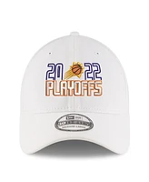 Men's New Era White Phoenix Suns 2022 Nba Playoffs Bubble Letter 39THIRTY Flex Hat