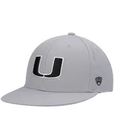 Men's Top of the World Gray Miami Hurricanes Fitted Hat