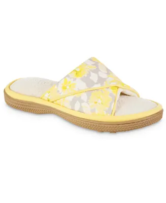 Isotoner Signature Women's Cotton Floral Keilly Slide