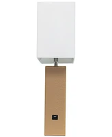 Elegant Designs Modern Leather Table Lamp with Usb