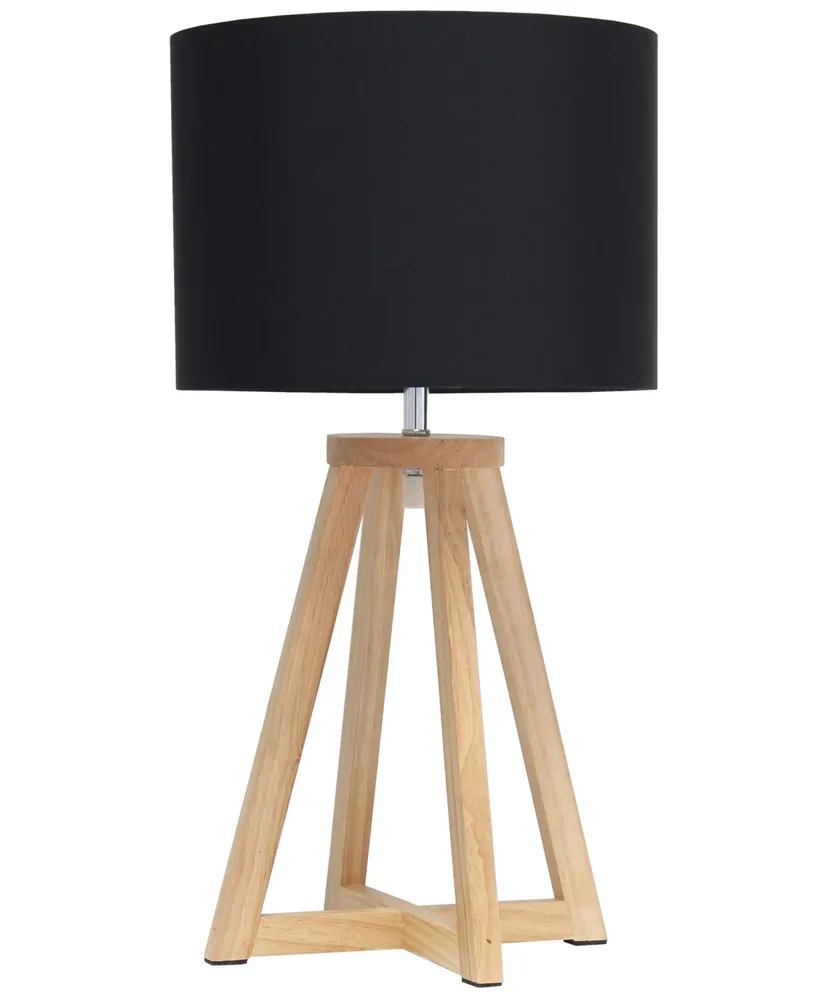 Simple Designs Interlocked Triangular Wood Table Lamp