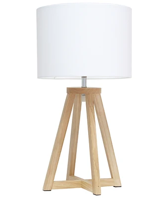 Simple Designs Interlocked Triangular Wood Table Lamp