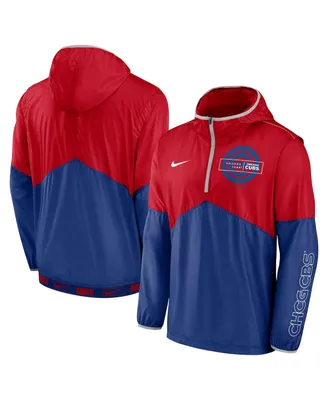 Men's Nike Red, Royal Chicago Cubs Overview Half-Zip Hoodie Jacket