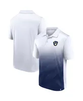 Men's Fanatics White and Navy Milwaukee Brewers Iconic Parameter Sublimated Polo Shirt