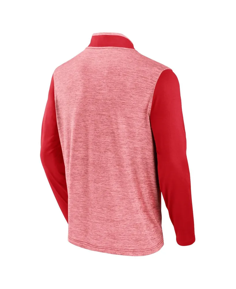 Men's Fanatics Red Wisconsin Badgers Recharged Quarter-Zip Jacket