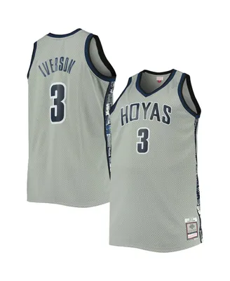 Mitchell & Ness Men's Allen Iverson Gray Georgetown Hoyas Big and Tall 1995-96 Replica Player Jersey