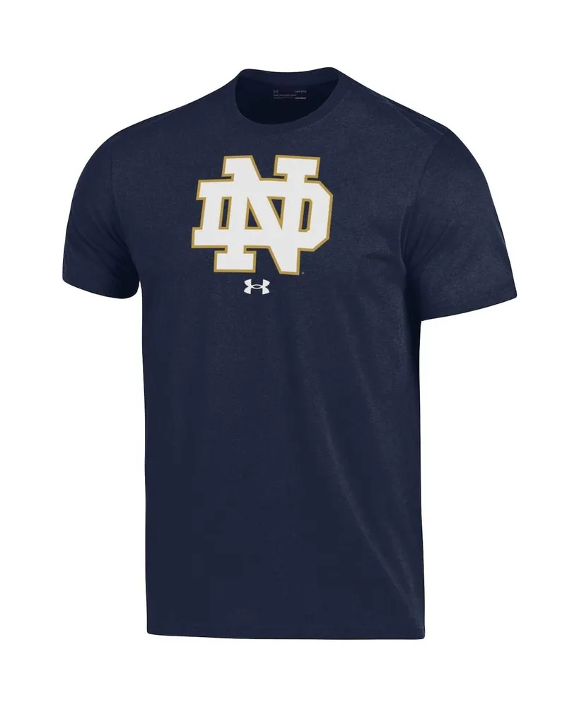 Men's Under Armour Navy Notre Dame Fighting Irish School Logo Performance Cotton T-shirt