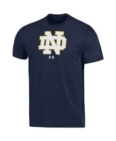 Men's Under Armour Navy Notre Dame Fighting Irish School Logo Performance Cotton T-shirt