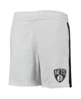 Big Boys Heathered Gray Brooklyn Nets Wingback Shorts