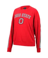 Women's Colosseum Heathered Scarlet Ohio State Buckeyes Team Oversized Pullover Sweatshirt