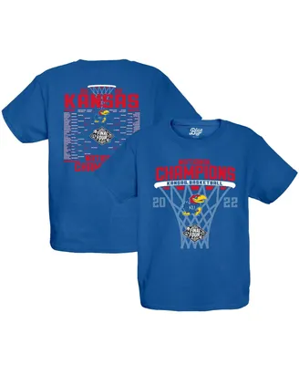 Big Boys Blue 84 Royal Kansas Jayhawks 2022 Ncaa Men's Basketball National Champions Bracket T-shirt