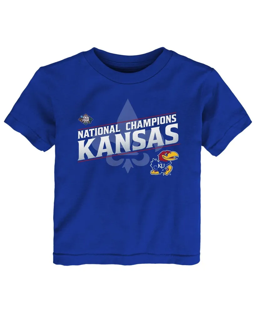 Toddler Girls and Boys Royal Kansas Jayhawks 2022 Ncaa Men's Basketball National Champions Bracket T-shirt
