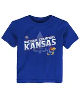 Toddler Girls and Boys Royal Kansas Jayhawks 2022 Ncaa Men's Basketball National Champions Bracket T-shirt