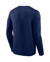 Men's Fanatics Navy Cal Bears Broad Jump 2-Hit Long Sleeve T-shirt