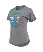 Women's Sportiqe Heathered Gray Charlotte Hornets Tri-Blend Phoebe T-shirt