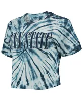 Women's Pressbox Navy Penn State Nittany Lions Showtime Tie-Dye Crop T-shirt