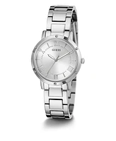 Guess Women's Silver-Tone Stainless Steel Bracelet Watch, 34mm