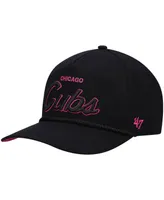 Men's '47 Black Chicago Cubs Hitch Orchid Undervisor Snapback Hat