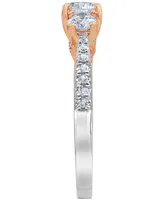 Diamond Three Stone Ring (1-1/2 ct. t.w.) in 14k White & Rose Gold