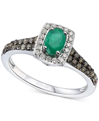 Le Vian Emerald (3/8 ct. t.w.) & Diamond (1/2 ct. t.w.) Ring in 14k White Gold
