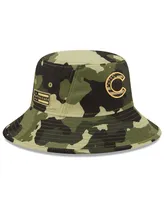 Men's New Era Camo Chicago Cubs 2022 Armed Forces Day Bucket Hat