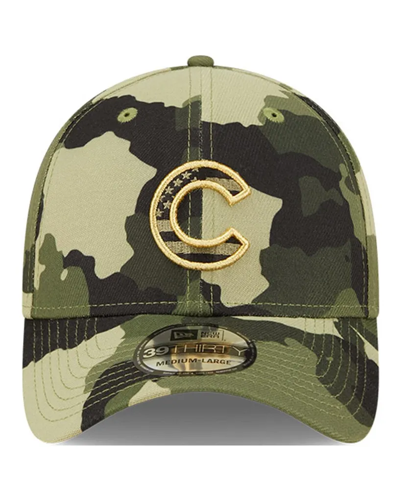 Men's New Era Camo Chicago Cubs 2022 Armed Forces Day 39THIRTY Flex Hat
