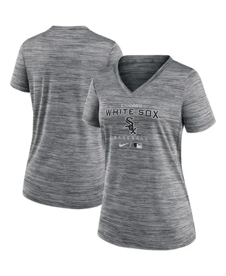 Women's Nike Anthracite Chicago White Sox Authentic Collection Velocity Space-Dye Performance V-Neck T-shirt