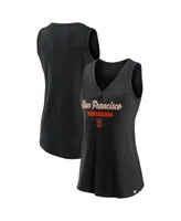 Women's Fanatics Black San Francisco Giants Iconic V-Neck Tank Top