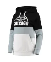 Women's G-iii Sports by Carl Banks Black and Gray Chicago White Sox Block Tackle Colorblock Pullover Hoodie