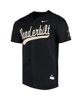 Men's Nike Black Vanderbilt Commodores Vapor Untouchable Elite Replica Full-Button Baseball Jersey