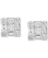 Effy Diamond Multi-Cut Cluster Stud Earrings (1/2 ct. t.w.) in 14k White Gold