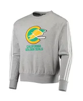 Men's adidas Heathered Gray California Seals Team Classics Vintage-Like Pullover Sweatshirt