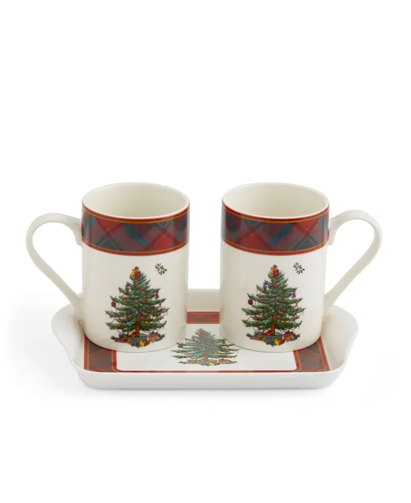 Spode Christmas Tree 2023 Annual 4pc Mug and Spoon Set