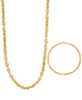 Italian Gold Diamond Cut Rope 18 22 Chain Necklace 7 1 2 Bracelet 3 3 4mm In 14k Gold Made In Italy