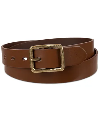 Levi's Women's Hammered Center Bar Buckle Casual Leather Belt